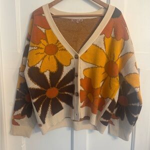 Vibrant Floral Button-Up Cardigan